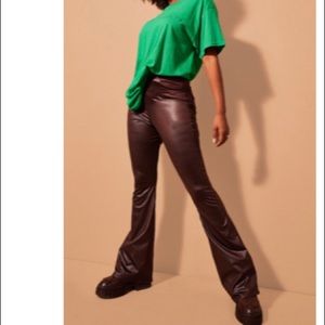 Chocolate High Waisted Slick Pants